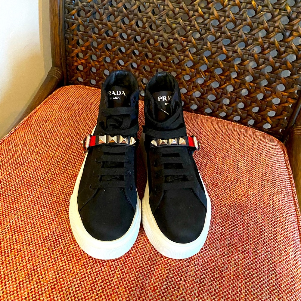 Prada Nylon Black Sneakers (Size 7)